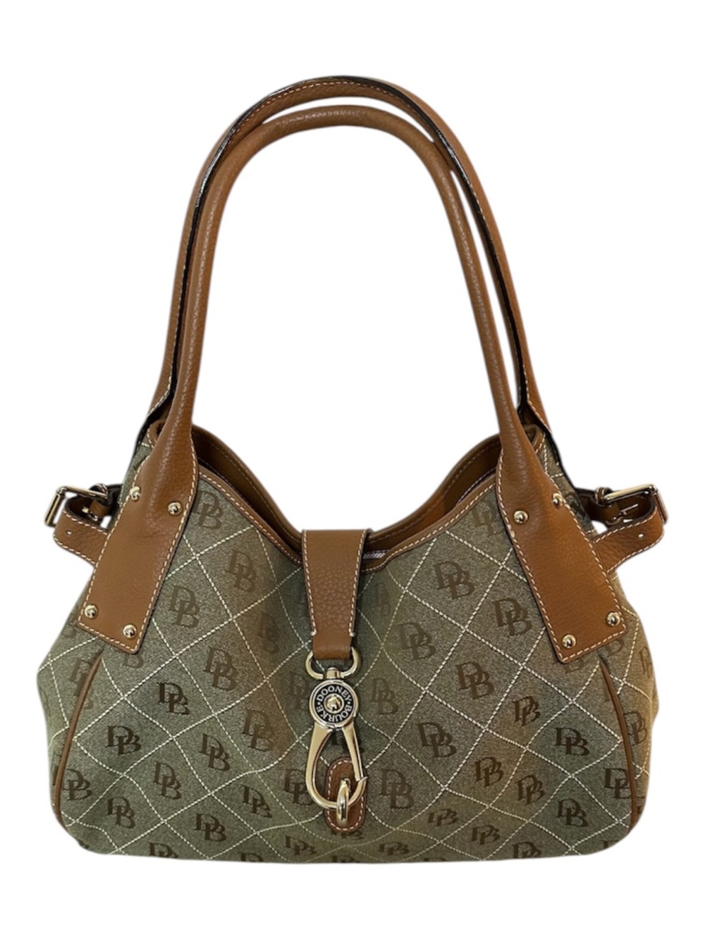 Dooney & Bourke DB Monogram Canvas & Leather Satchel Bag